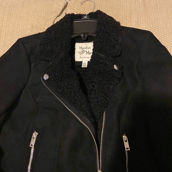 🖤NWOT Maralyn & Me Faux Shearling Moto Jacket - Picture 14 of 15
